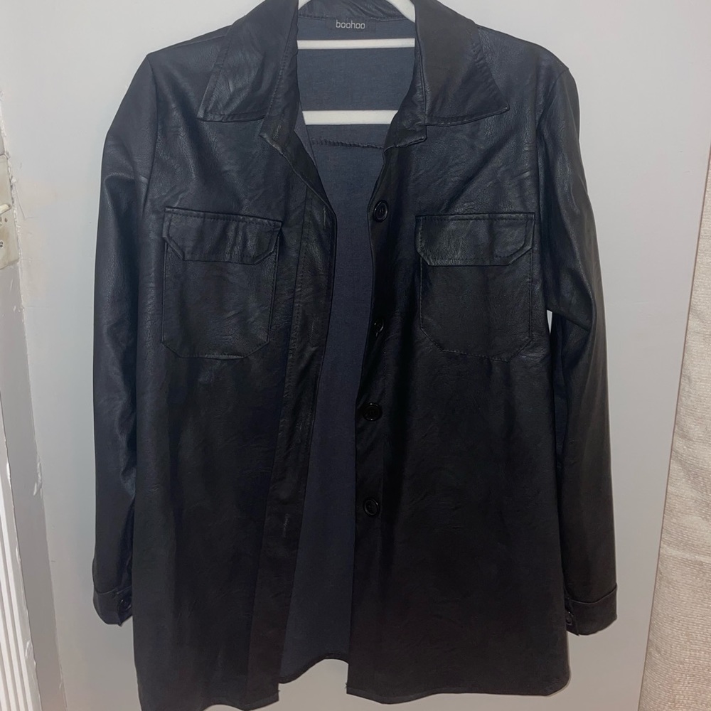 BooHoo Faux Leather Shacket